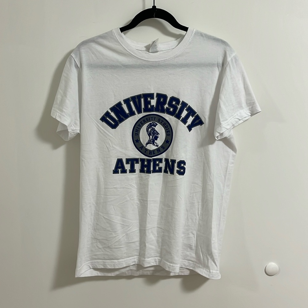 Athens University white t-shirt